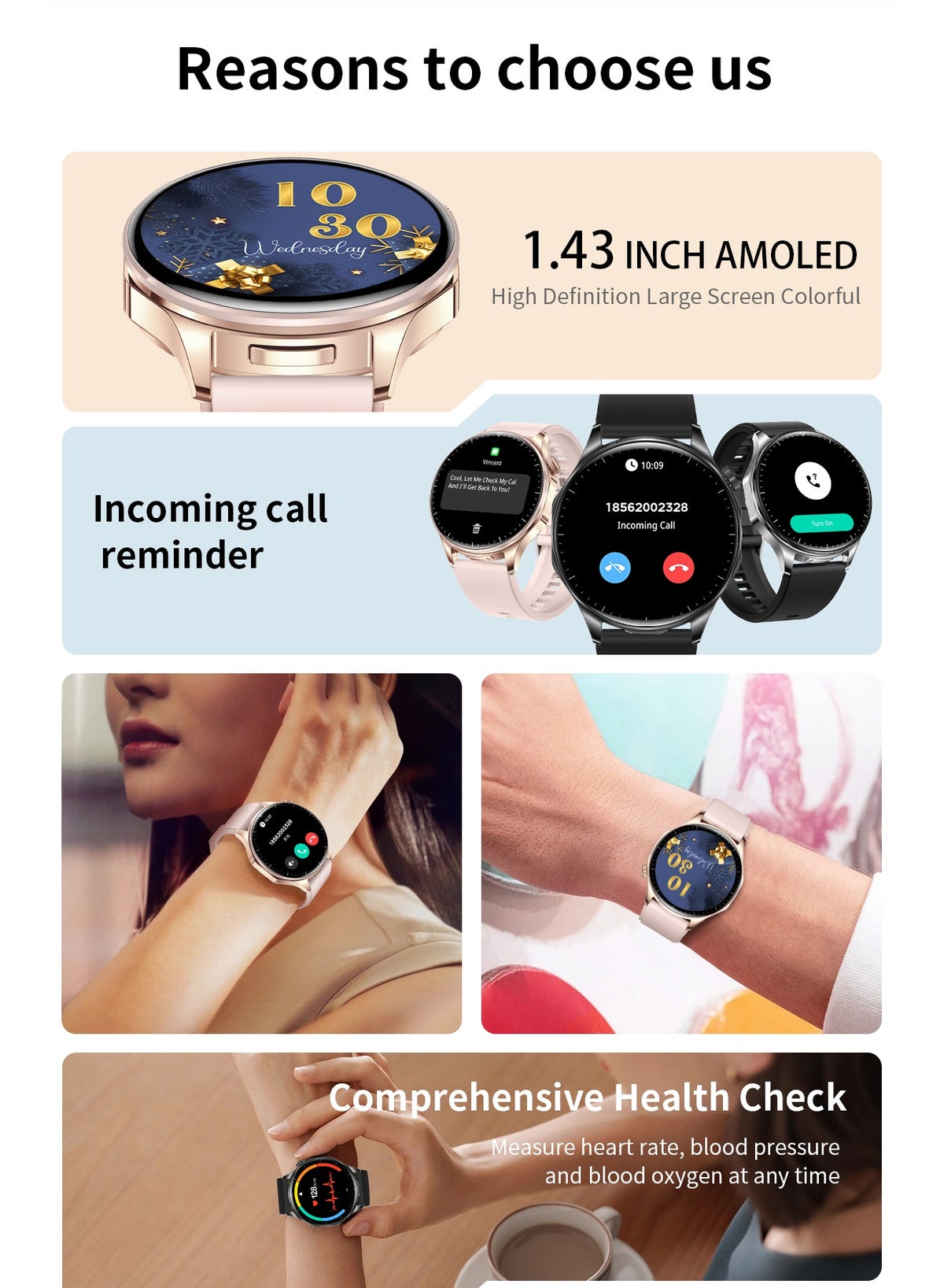 Rollstimi T98 Smart Watch - Black