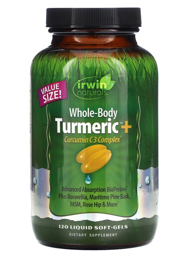 Irwin Naturals Whole-Body Turmeric + Curcumin C3 Complex 120 Liquid Soft-Gels 