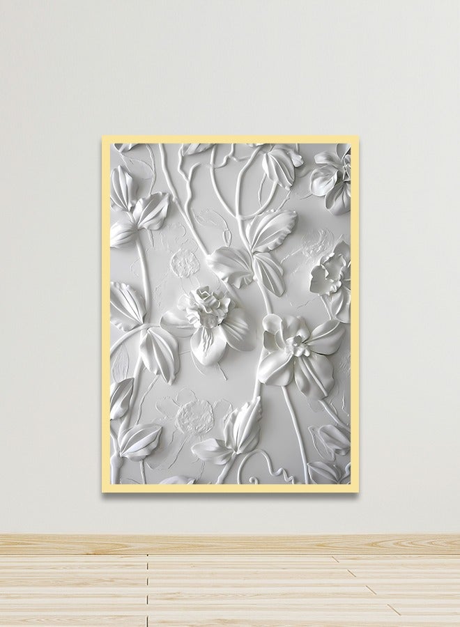 Marktna Canvas Wall Art For Wall Decoration Abstract Design With A Hollow Golden Frame Size 120x80cm One Piece - Image 1