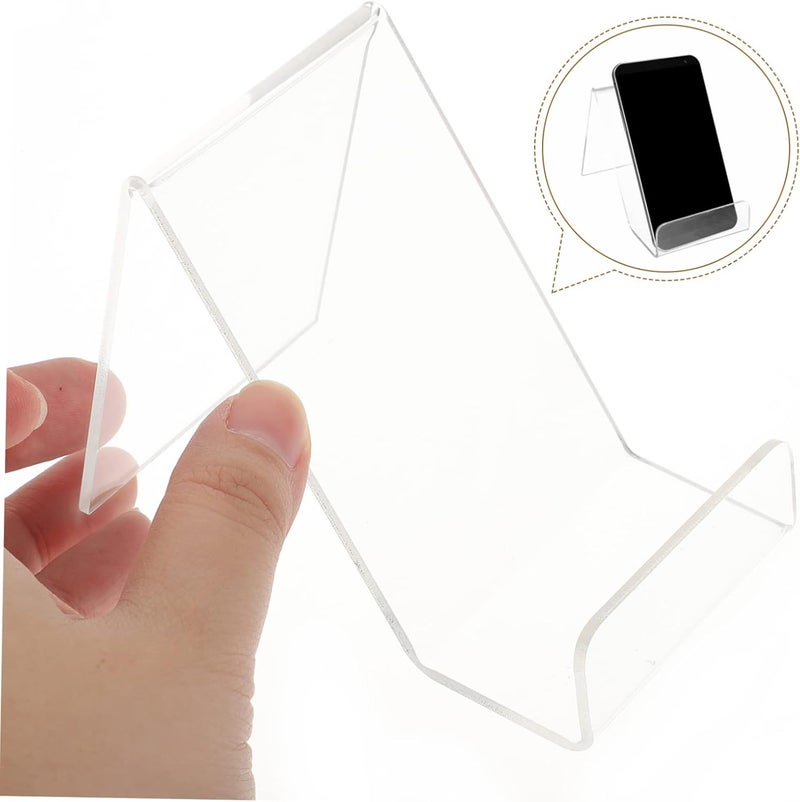 4pcs Transparent Acrylic Cell Phone Display Stands Desk Holders for Retail Show Racks Lightweight Smartphone Holders for Home Office Business Use - Image 4