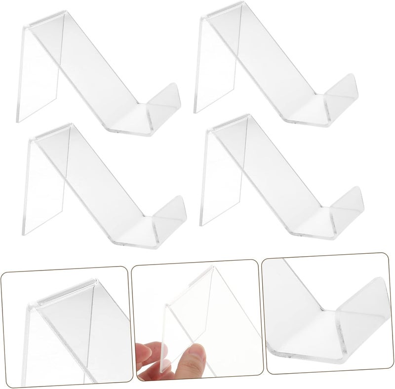 4pcs Transparent Acrylic Cell Phone Display Stands Desk Holders for Retail Show Racks Lightweight Smartphone Holders for Home Office Business Use - Image 5