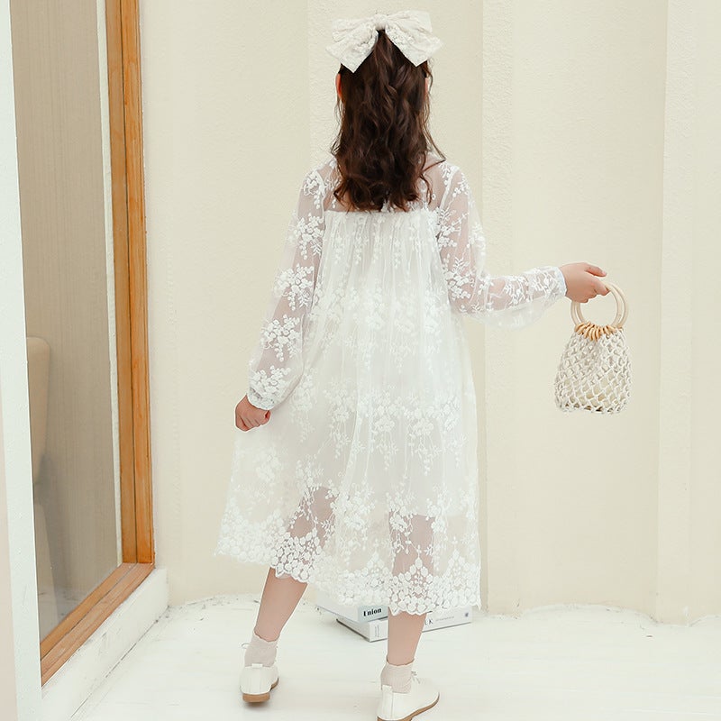 Zhongda Girls Korean Style Dress Lace Dress Long Sleeve Princess Dress 2025 Autumn New Dress Dress - Image 1