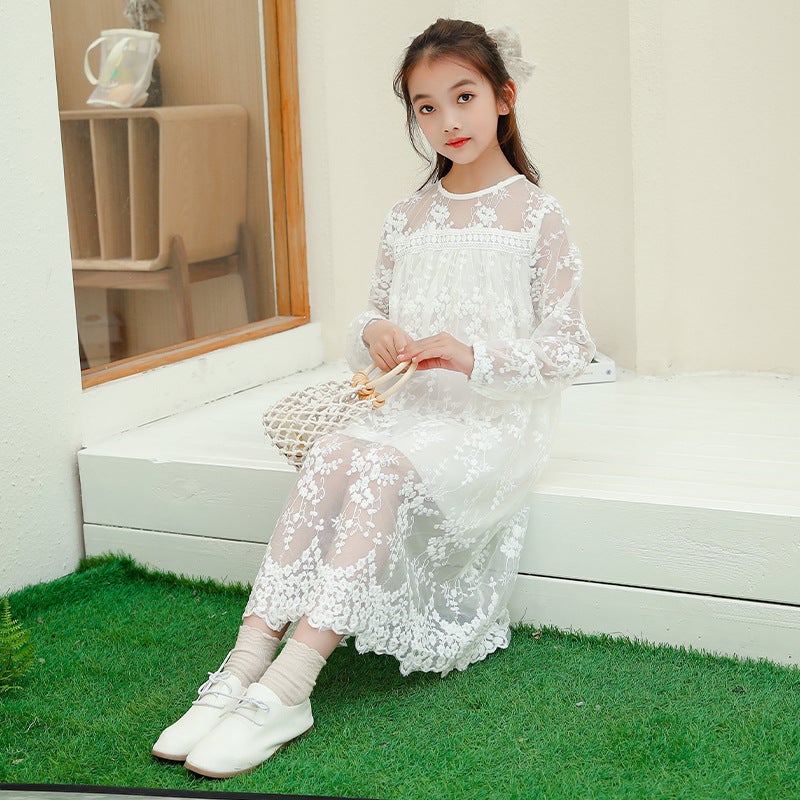 Zhongda Girls Korean Style Dress Lace Dress Long Sleeve Princess Dress 2025 Autumn New Dress Dress - Image 2