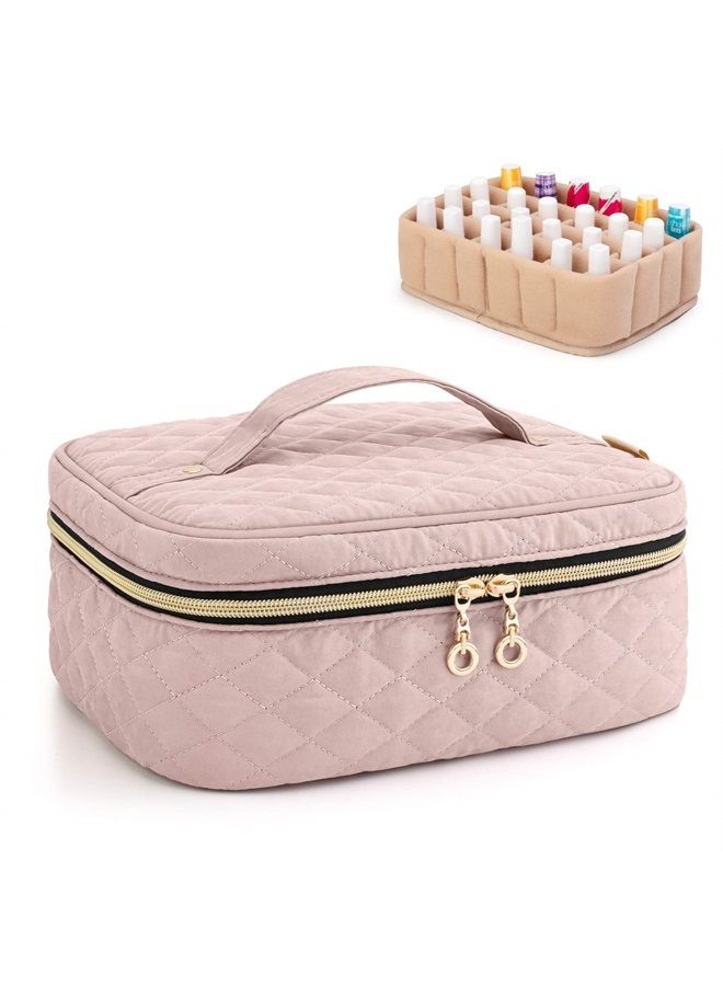YARWO Nail Polish Carrying Bag Holds 24 Bottles (15ml/0.5 fl.oz), Travel Storage Organizer for Nail Polish and Manicure Accessories, Black - Image 1