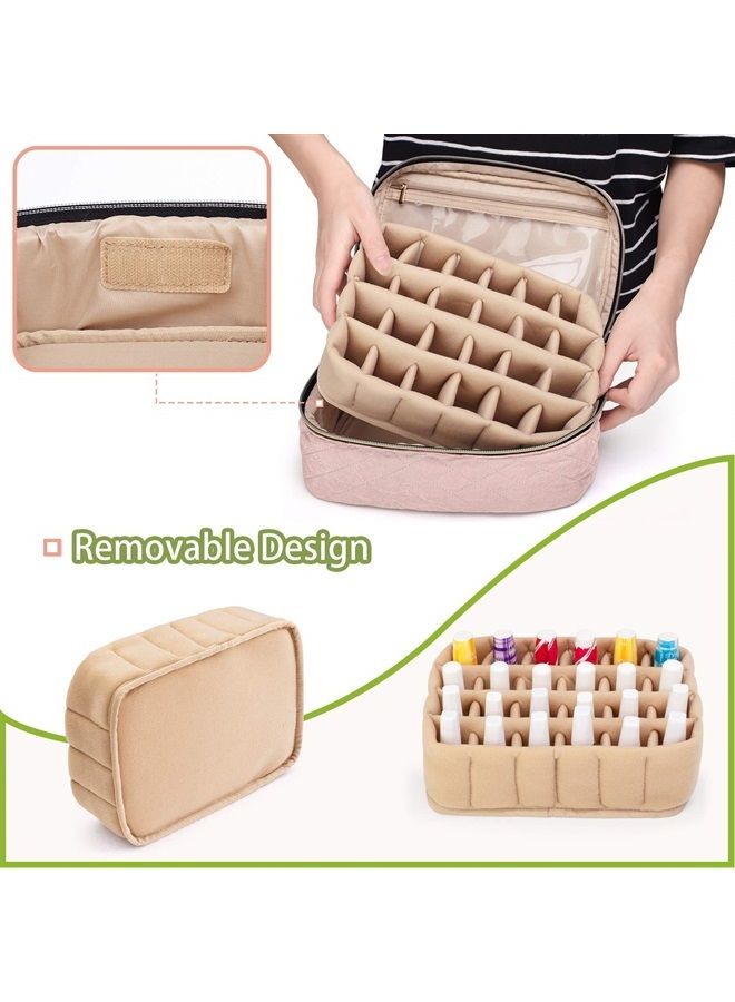 YARWO Nail Polish Carrying Bag Holds 24 Bottles (15ml/0.5 fl.oz), Travel Storage Organizer for Nail Polish and Manicure Accessories, Black - Image 3