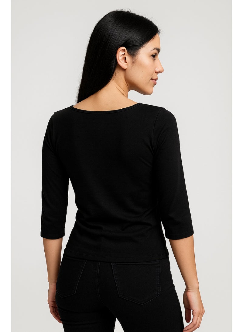 مانيكان قميص داخلي نسائي مانيكانرياضي برقبة دائرية وأكمام وقميص داخلي ضيق ومرن مضغوط - Image 5