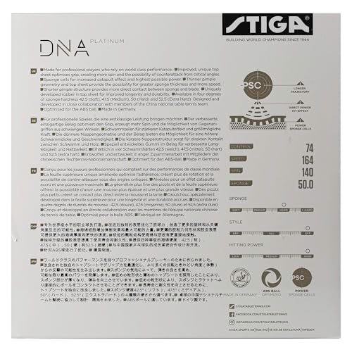 STIGA Table Tennis Rubber DNA Platinum H, 2.3 with Superior Grip and Optimal Spin, Black - Image 2