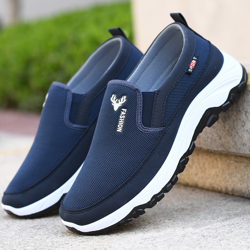 2023 Summer Mens Casual Slip-On Mesh ShoesDeer head cloth blue Deer head cloth blue 