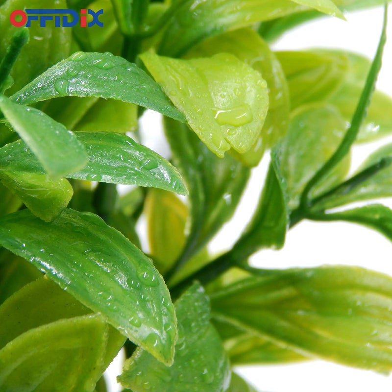 OFFIDIX Mini Plastic Artificial Eucalyptus Leaves Topiary Plant with Pots,Faux Plant Small Plants for Home,Office and Bathroom Decoration - Image 3