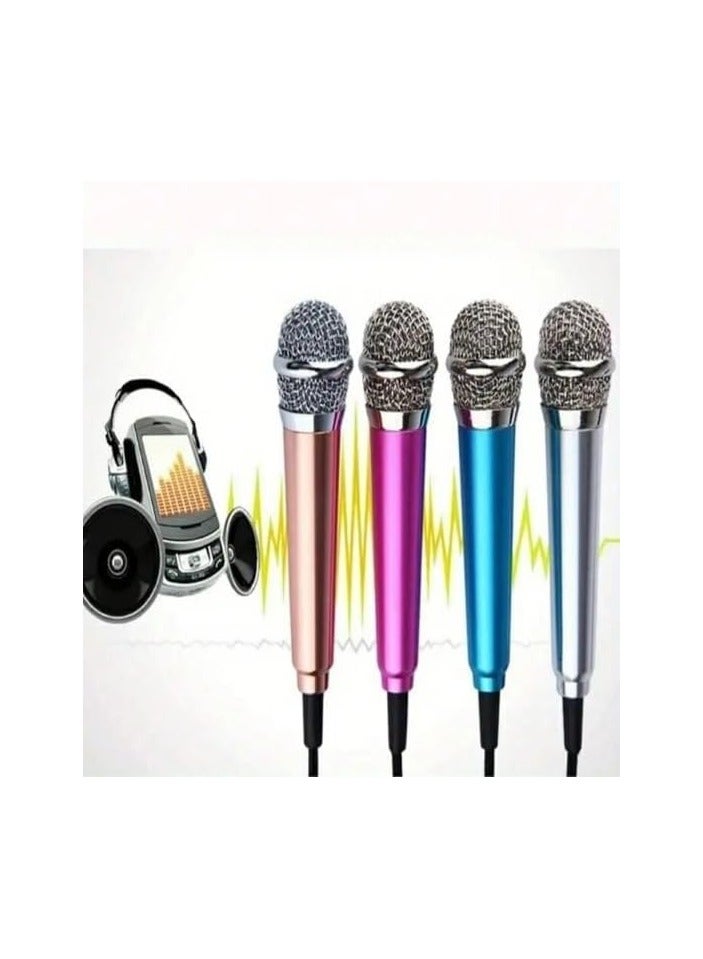 ميكروفون صوت ستيريو صغير، قطعة واحدة، تصميم متوافق مع الموبايل والكمبيوتر المكتبي، مكبر صوت للميكروفون بتصميم محمول ومتعدد الوظائف للغناء بنمط كيه تي في، لون وردي، USB - Image 1