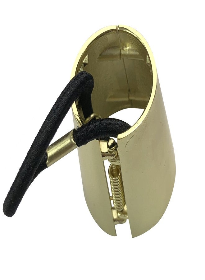 KINFENE 2 Pack Metal Ponytail Horsetail Buckles with Smooth Alloy Bands - Simple Elastic Hair Rings for Long Hair (Gold) - Image 2