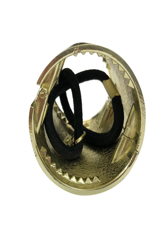 KINFENE 2 Pack Metal Ponytail Horsetail Buckles with Smooth Alloy Bands - Simple Elastic Hair Rings for Long Hair (Gold) - Image 5