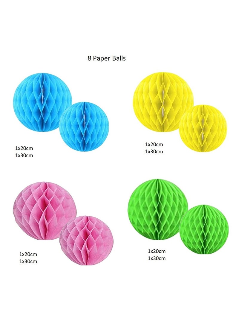 Boxwoods - 8-Piece Tissue Paper Pompom Ball Party Decorations - Image 1
