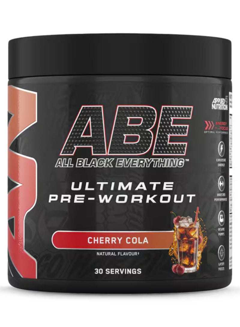 أبلايد نيوتريشن مكمل غذائي ABE قبل التمرين من أبلايد نيوترشن - بنكهة الكرز والكولا - 375 غ - تركيبة الطاقة والطاقة وضخ العضلات - 30 حصة - Image 1