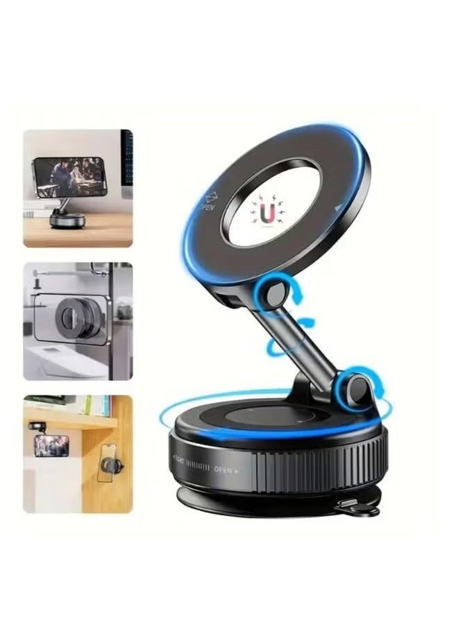 JAJEEK Magnetic Car Phone Holder with Vacuum Suction – 360° Rotating Universal Mount for Dashboard and Windshield – Strong Magnetic Grip, K007 Portable Phone Bracket for iPhone, Samsung, Huawei & More – Secure, Adjustable Car Mount for Easy Viewing  - Image 1