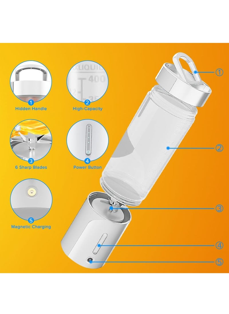 Generic - Portable Blender, Personal Compact Sports Blender, Mini Blender, Waterproof, 450ML Capacity, Frosted Case, Hidden Handheld, for Smoothies, Milkshakes, Fruit, Ice, Handheld Travel, Family - Image 1