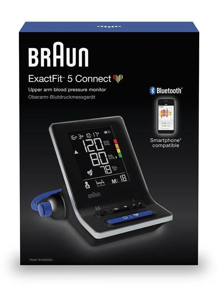 BRAUN Braun Healthcare ExactFit 5 Connect smart BP monitor (clinically accurate, Bluetooth, irregular heartbeat detection, easy reading) BUA6350EU  - Image 2