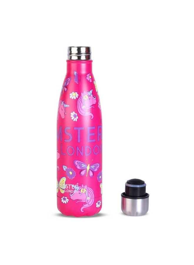 Hamster London Holo Neon Pink Unicorn Theme Stainless Steel Insulated Water Bottle | Thermos Flask Bottle 500ml | Hot and Cold | Food Grade & BPA Free Insulated Water Bottles - Image 2