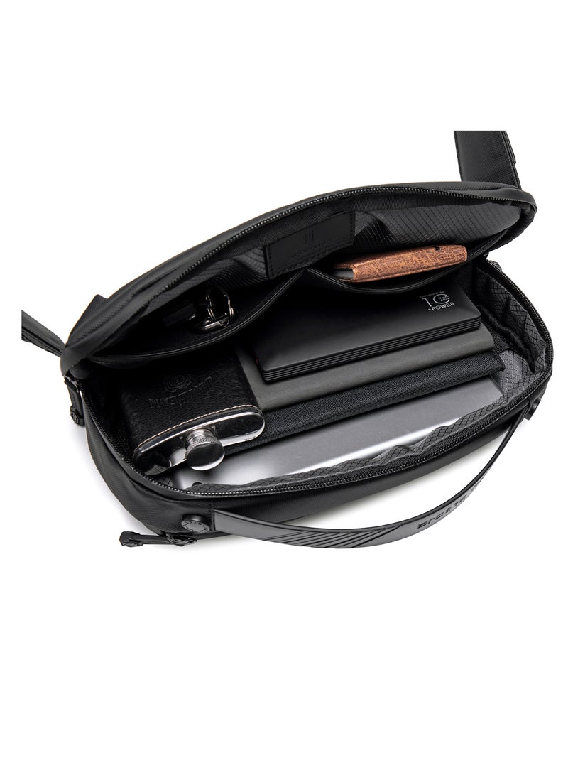 ARCTIC HUNTER Chest Bag for Men Side Bag Stylish Sling Bag Shoulder Bag for Men with Handle Water Scratch Resistant Cross Body Bag for Travel Daily use Black  - Image 5