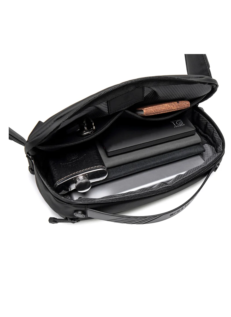أركتيك هانتر Chest Bag for Men Side Bag Stylish Sling Bag Shoulder Bag for Men with Handle Water Scratch Resistant Cross Body Bag for Travel Daily use Black
