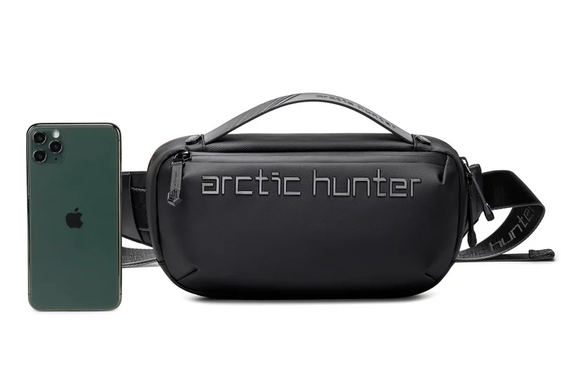 Arctic Hunter  Chest Bag for Men Side Bag Stylish Sling Bag Shoulder Bag for Men with Handle Water Scratch Resistant Cross Body Bag for Travel Daily use, Y00020, Black  | Best Price UAE