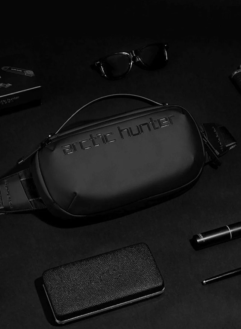 Arctic Hunter  Chest Bag for Men Side Bag Stylish Sling Bag Shoulder Bag for Men with Handle Water Scratch Resistant Cross Body Bag for Travel Daily use, Y00020, Black  | Best Price UAE