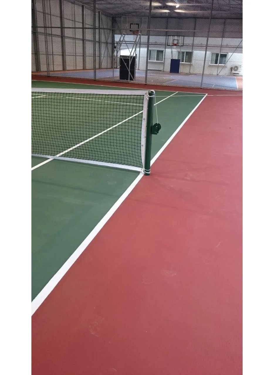 adelinspor Te-2 Peg Tennis Post and Gold Tennis Net Set