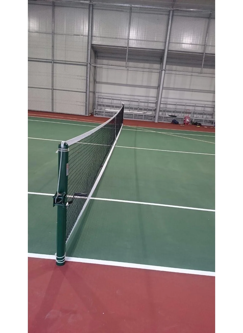 adelinspor Te-2 Peg Tennis Post and Gold Tennis Net Set