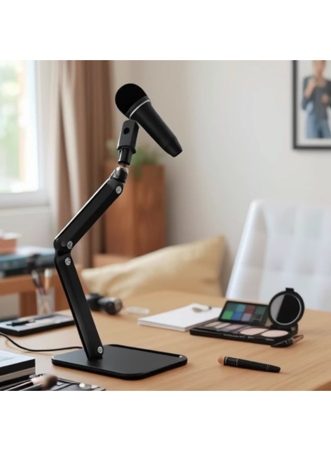 WALALLA Universal Microphone Stand with Quick-Release Clip - Heavy-Duty Adjustable Arm with 1/4" & 5/8" Adapters, Compatible with Blue Yeti/Shure/Fifine/AT2020/Rode Mics - Image 1