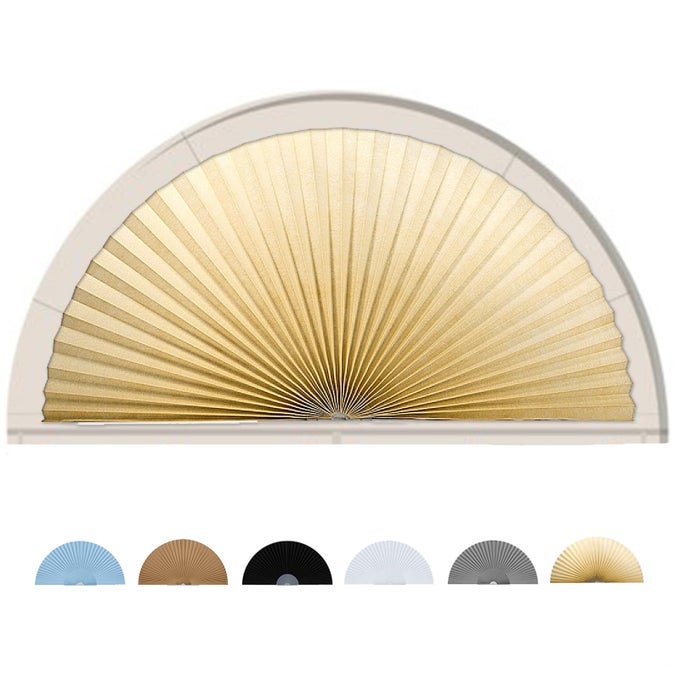 Arch Window Shade Half Circle Window Shade Paper Blinds for Windows Cordless Semicircular Blind No Drill Blinds for Windows HalfRound Shade Easy to Cut and Install for Home Living Room Bedroom