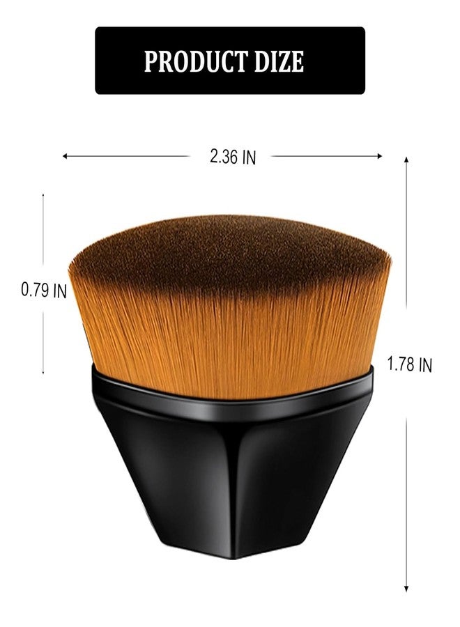 Calitate24 Foundation Makeup Brush Flat Top Kabuki Hexagon Face Blush Liquid Powder Foundation Brush for Blending Liquid, Cream or Flawless Powder Cosmetics with Bonus Protective Case - Image 2
