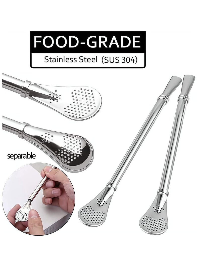 KASTWAVE 230ml Yerba Mate Tea Cup Wood Grain Color Stainless Steel Double Walled Easy Wash Household Insulation Cup Mate Gourds for Yerba Mate Loose Leaf Drinking with Bombilla Straw - Image 2