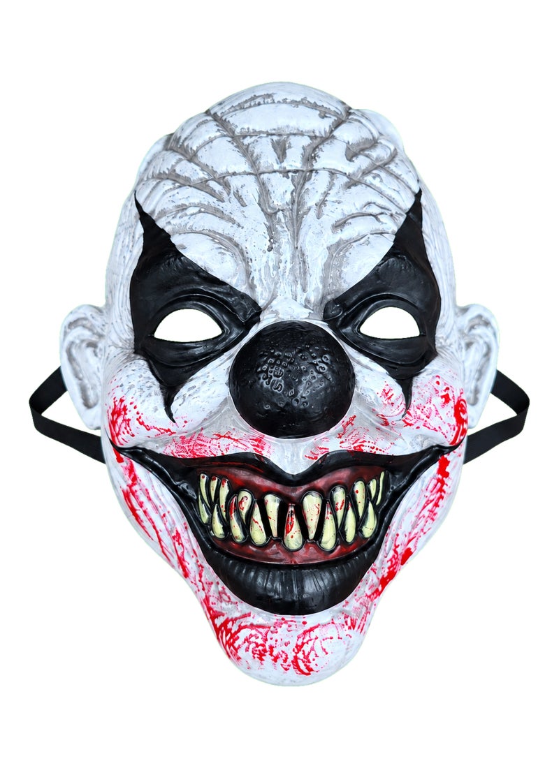 Trentor Halloween Joker Clown Mask with White Face, Black Eye Paint and Black Nose - Image 4