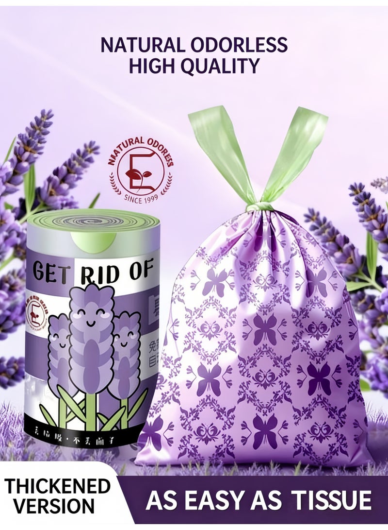 150 Counts Trash Bags (8 Gallon) with Printed & Lavender Scented, Drawstring Medium Garbage Bags, Leak-Proof, Tear-Resistant & Fragrant Trash Can Liners, Extra Thick Trash Bags for Home/Office, Wide Handles for Easy Carry - Image 5