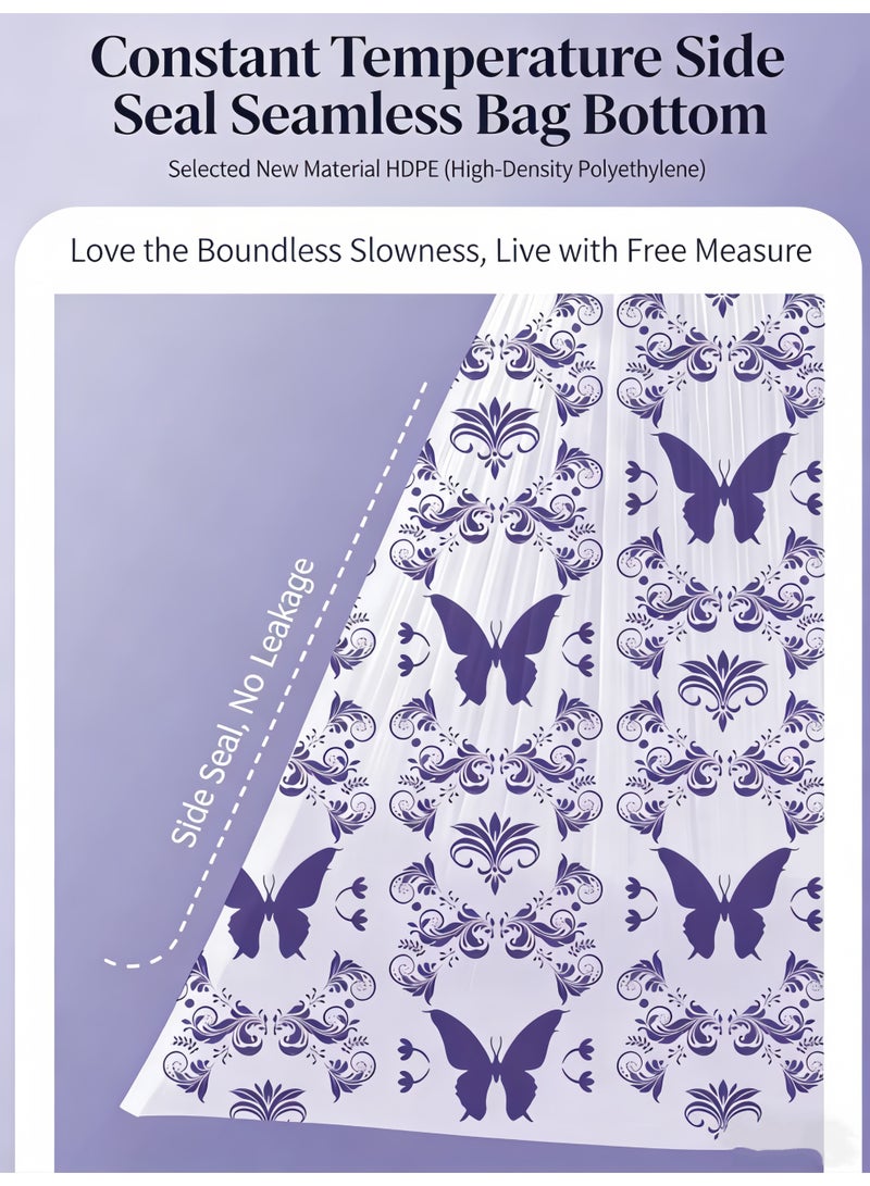 150 Counts Trash Bags (8 Gallon) with Printed & Lavender Scented, Drawstring Medium Garbage Bags, Leak-Proof, Tear-Resistant & Fragrant Trash Can Liners, Extra Thick Trash Bags for Home/Office, Wide Handles for Easy Carry - Image 3