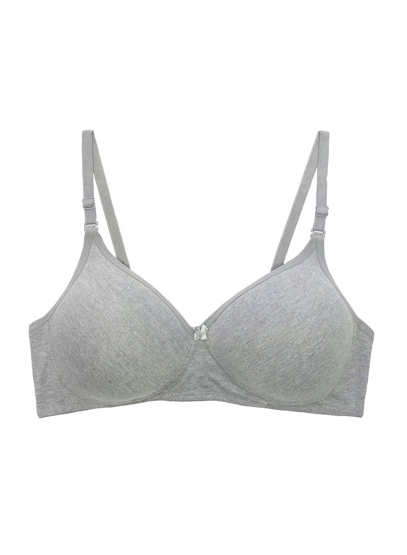 Love Bell Women's Everyday Padded Bra - Full Coverage - Premium Cotton - Lovebell Woman Wirefree T-shirt Bra (b, Sporty Grey, 32) - Image 4