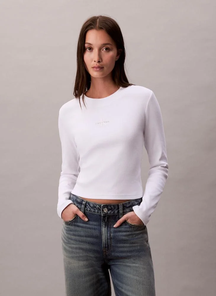 Calvin Klein Jeans Graphic Cropped Crew Neck T-Shirt