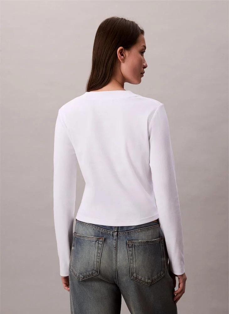 Calvin Klein Jeans Graphic Cropped Crew Neck T-Shirt