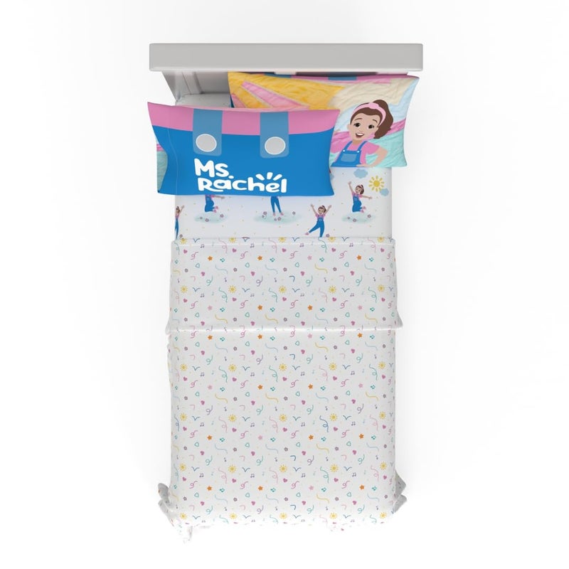 Franco Franco Ms. Rachel Educational Adventures Bedding Super Soft Cozy 3 Piece Microfiber Sheet Set  Twin  (Officially Licensed Product) Kids - Image 1