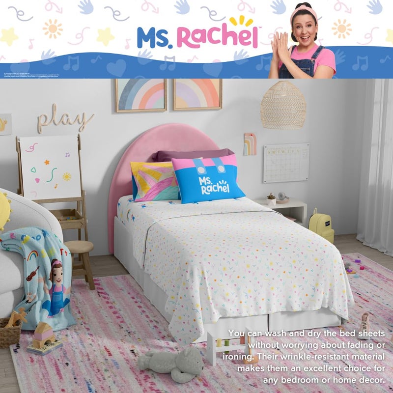 Franco Franco Ms. Rachel Educational Adventures Bedding Super Soft Cozy 3 Piece Microfiber Sheet Set  Twin  (Officially Licensed Product) Kids - Image 4