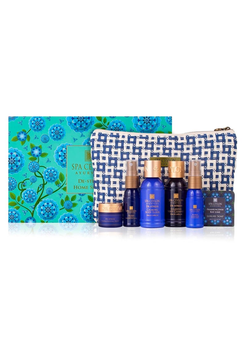 spa ceylon SPA CEYLON De-stress Home Spa Set | Ayurvedic Spa Gift Kit | Soothing and Harmonizing the Body and Mind | Natural Pampering Set | Body Gifts Set for Valentine Gifting 