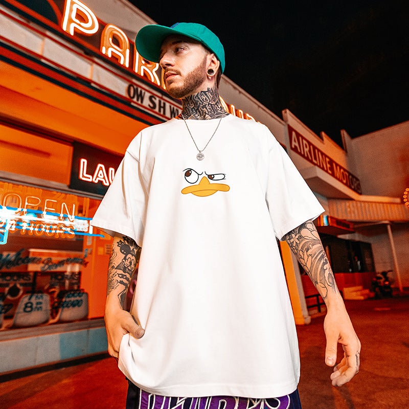 European and American Street Trendy Brand Kuso Duck T-Shirt Men's ins Trendy Couple's Large Size Fertilized Pure Cotton National Trendy Short Sleeve - Image 3
