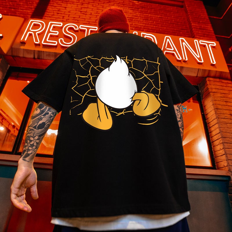 European and American Street Trendy Brand Kuso Duck T-Shirt Men's ins Trendy Couple's Large Size Fertilized Pure Cotton National Trendy Short Sleeve - Image 2