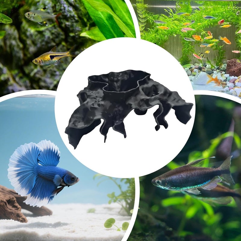 Aquarium Breeding Cave | Realistic Stable Hiding Hole Tunnel,Aquarium Underground Cave - for Beginners Feeding Hiding Resting Fishing Rest Home Betta Aquatic - Image 4