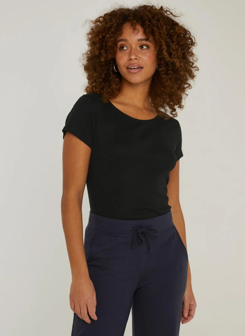 ماتلان Black Crew Neck T-Shirt