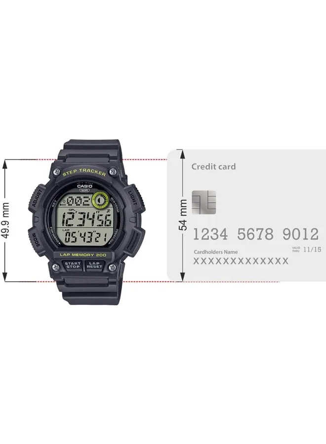 CASIO Men's Digital Display Watch With Black Resin Strap - WS-2100H-8AVDF