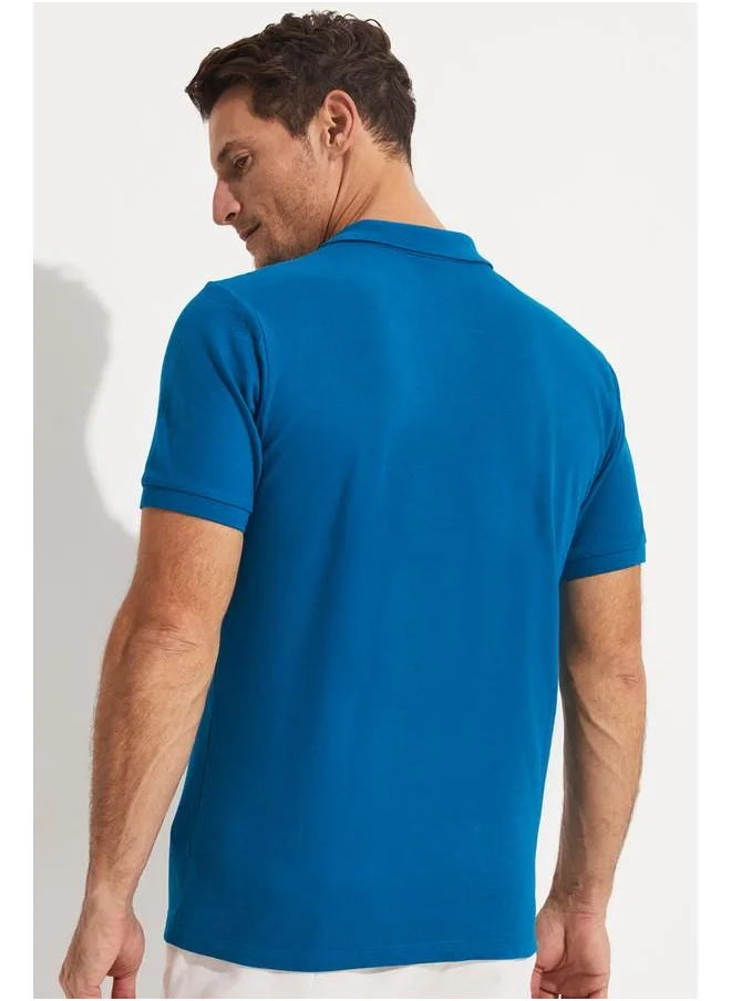 JUNE June Men's Regular Fit 100% Cotton Polo Neck T-Shirt