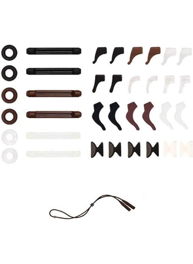 ECVV 19 Pairs Eyeglasses Retainers, Anti-slip Silicone Ear Clip Hooks for Sports, Eyewear Retainers Eyeglass Holder For Eyeglasses/Sunglasses  - Image 1