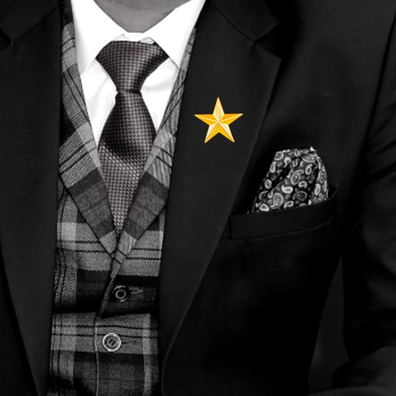 Mahi Shining Combo of Star Lapel Pins Badges for Men (PACO1105641PR) - Image 3