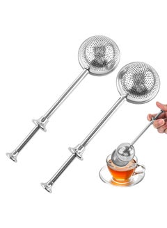 Tea Infuser, Stainless Steel Tea Strainer Mesh Ball Shape Tea Filter for loose tea leaves, 2 pieces, silver